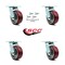 Service Caster 5 Inch Poly on Aluminum Swivel Caster Set with Roller Bearing and Swivel Lock SCC-30CS520-PAR-BSL-4 - alternate 2